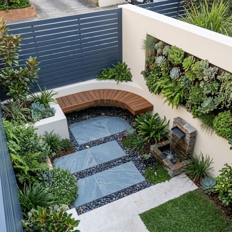 Small courtyard and terrace landscaping