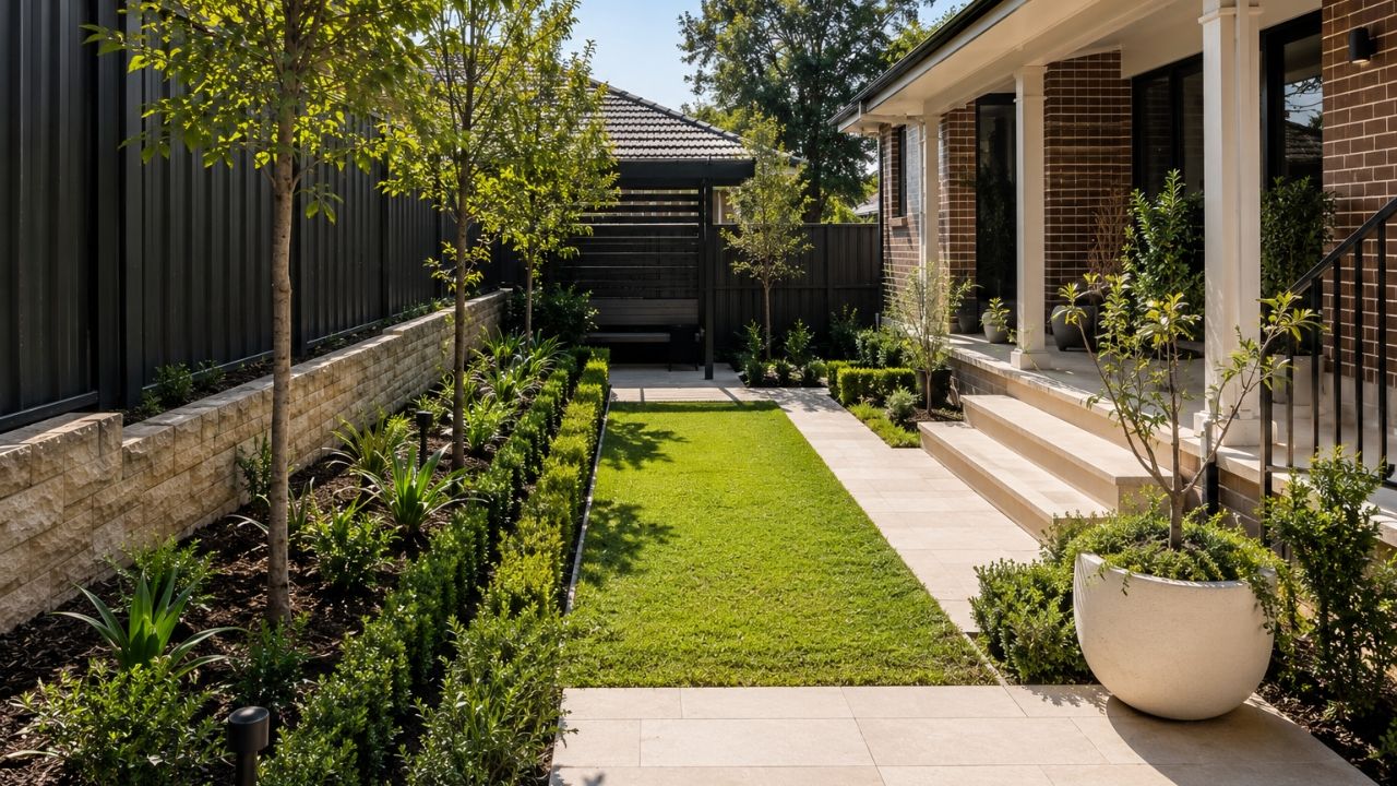 Completed landscaping project in Burwood