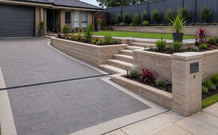 Paving, driveway and retaining wall landscaping in Fairfield