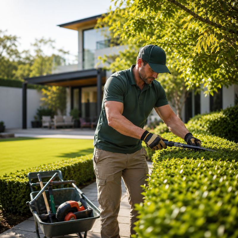 Professional gardener in Glenfield completing garden maintenance
