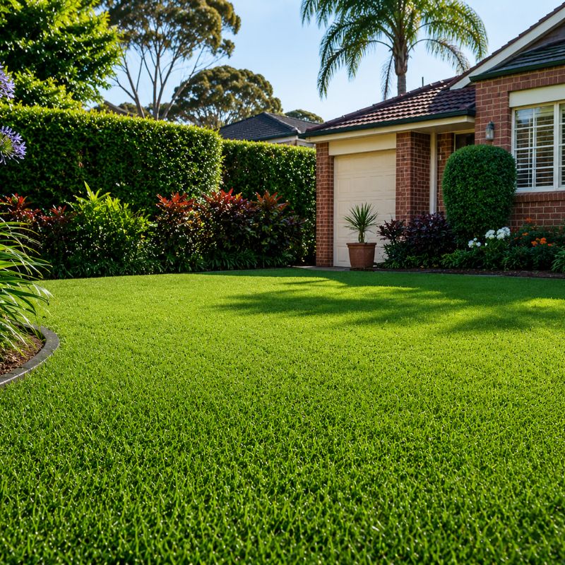Healthy green lawn after new garden sprinkler installation in Sydney