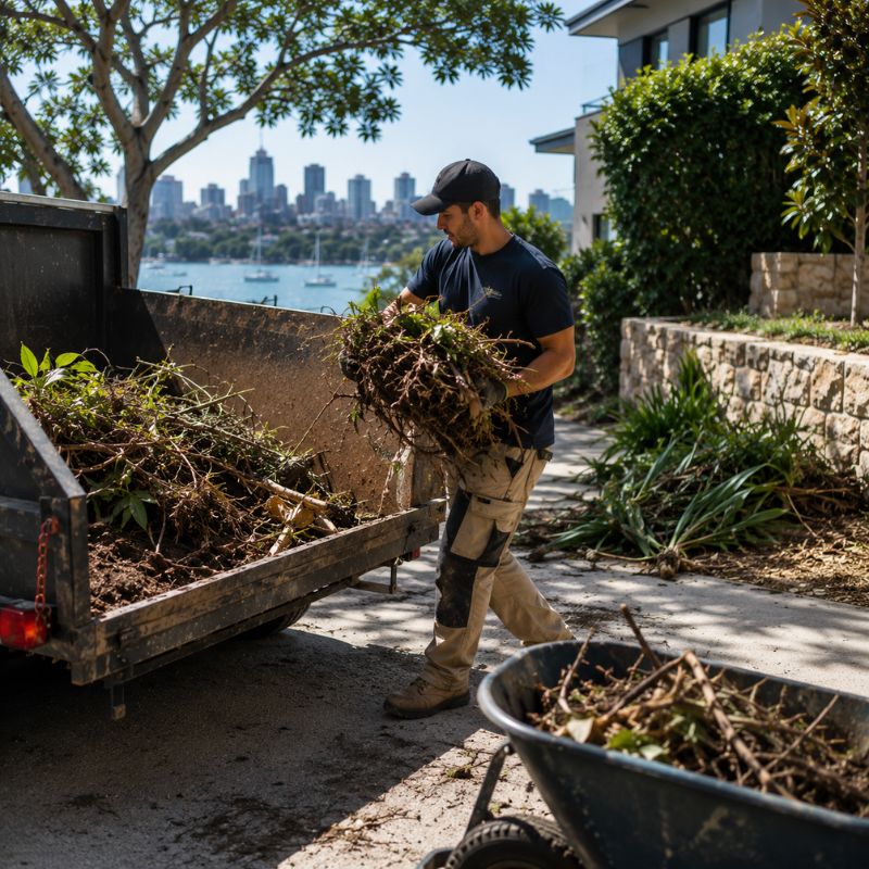 rubbish and land removal being carried out on a North Sydney property, part of landscaping North Sydney