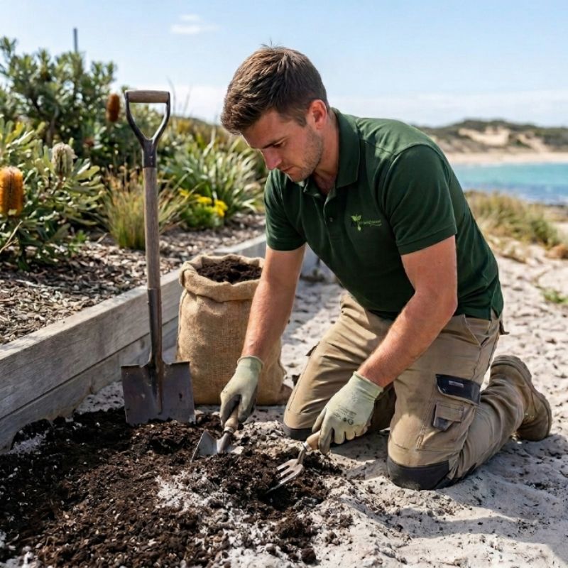 Working with the sandy soils near the foreshore in Bayside