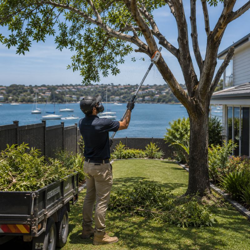 tree lopping being carried out on a Bayside property, part of landscaping Bayside