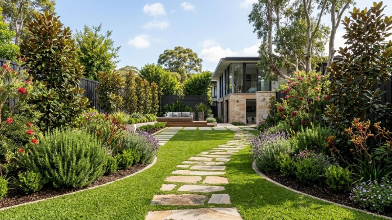 Completed landscaping project in Ku-ring-gai