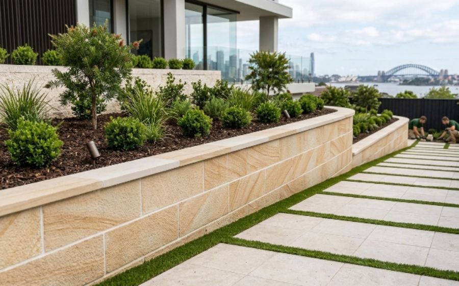 North Sydney paving and retaining wall project