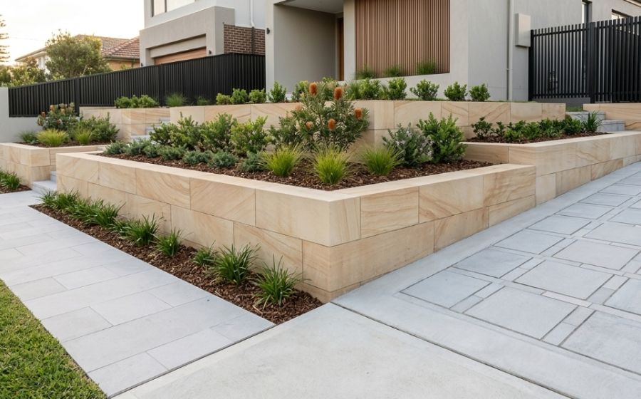 Northern Beaches paving and retaining wall project