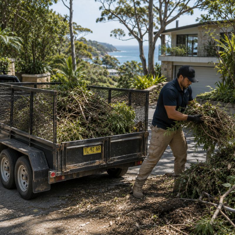 rubbish and land removal being carried out on a Northern Beaches property, part of landscaping Northern Beaches