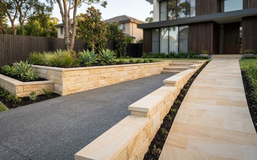 Sutherland Shire paving and retaining wall project