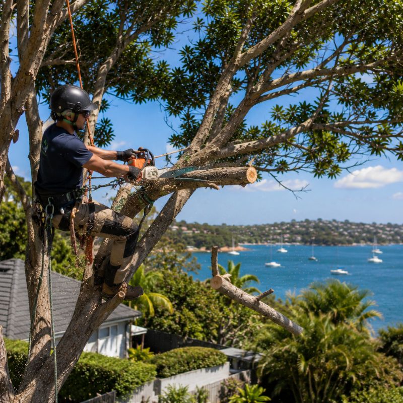 tree lopping being carried out on a Sutherland Shire property, part of landscaping Sutherland Shire