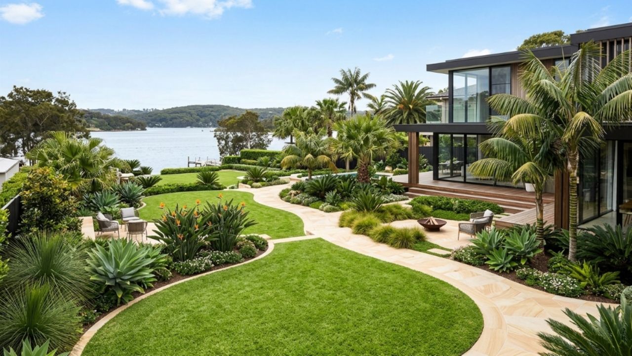 Completed landscaping project in Sutherland Shire