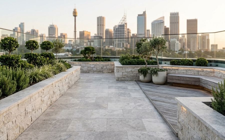 Sydney CBD paving and retaining wall project