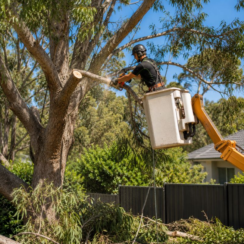 mulching being carried out on a The Hills Shire property, part of landscaping The Hills Shire