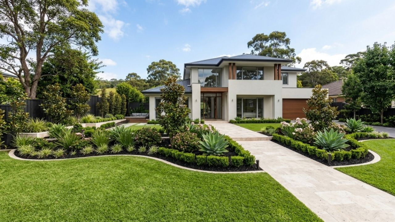 Completed landscaping project in The Hills Shire