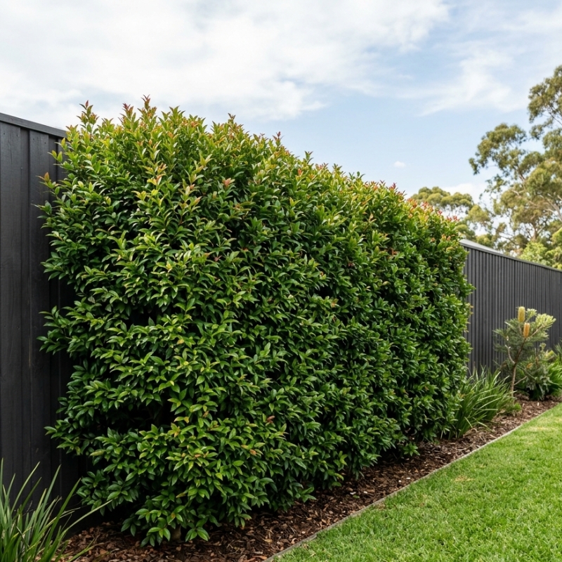 Fast-growing evergreen hedge creating a privacy screen in a Sydney garden