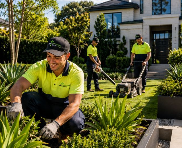 A1 gardening team on an Austral job or a finished gardening result.