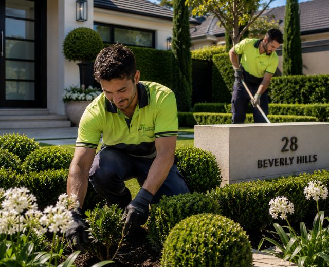 A1 team on a Beverly Hills job, or a finished gardening result