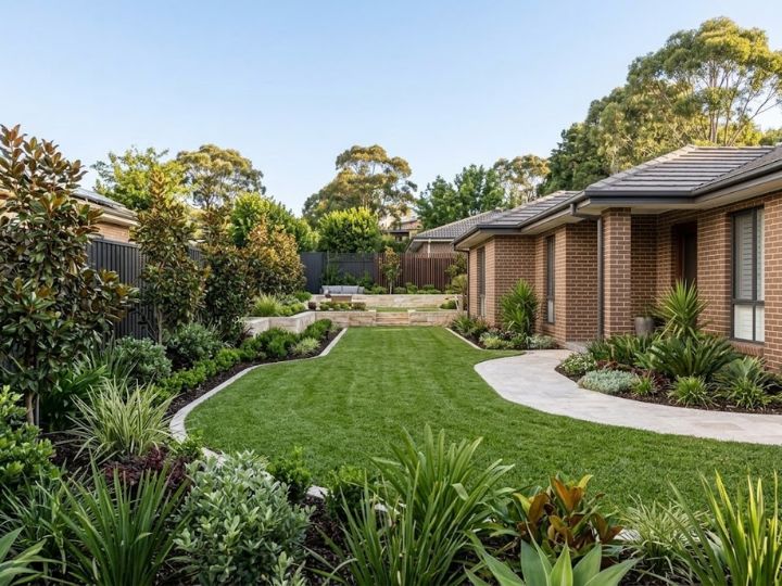 Completed A1 gardening work in Cecil Hills (wide flagship shot).