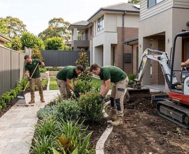 A1 team on a Cecil Hills job, or a finished gardening result.
