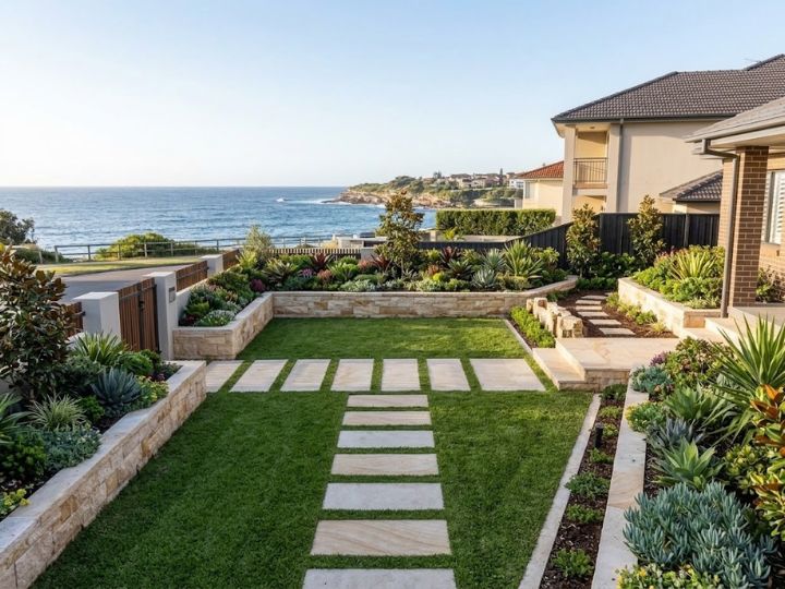 Completed A1 gardening work in Clovelly (wide flagship shot).