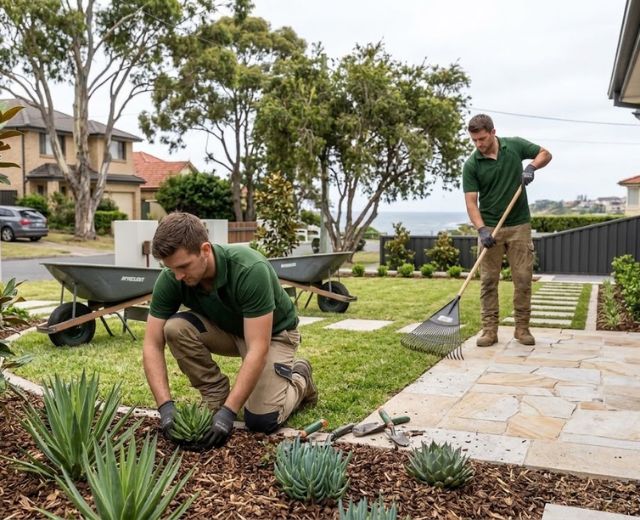 A1 team on a Clovelly job, or a finished gardening result.