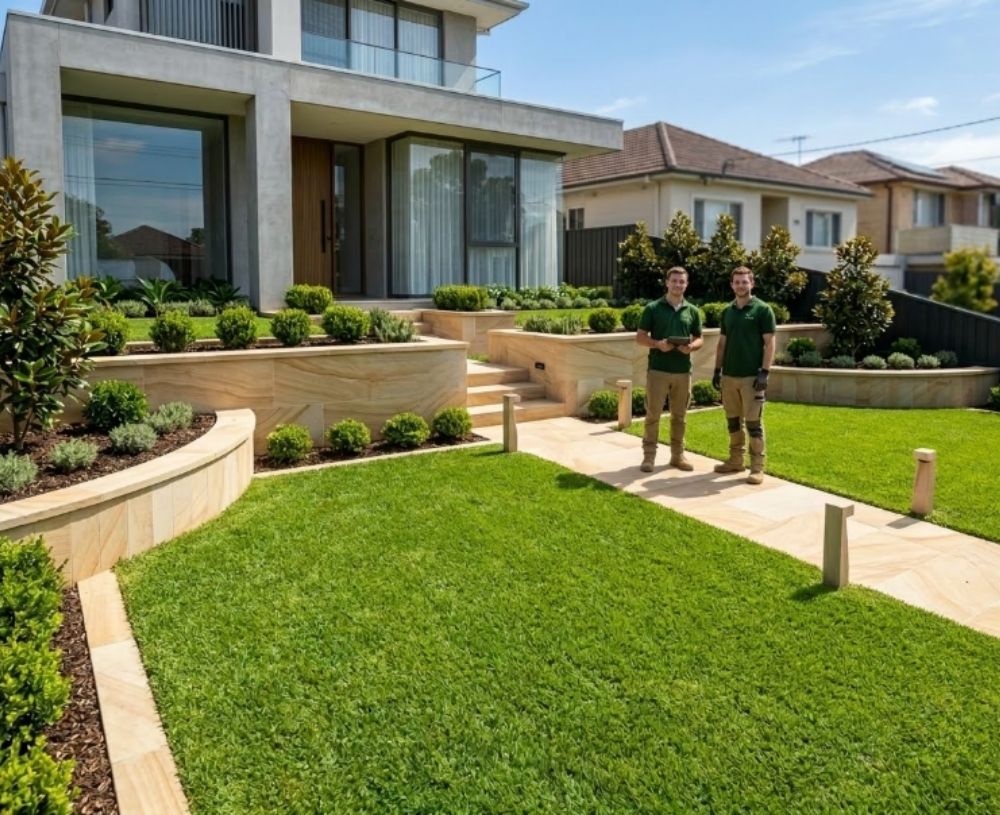 Completed A1 gardening work in Eastlakes (wide flagship shot).