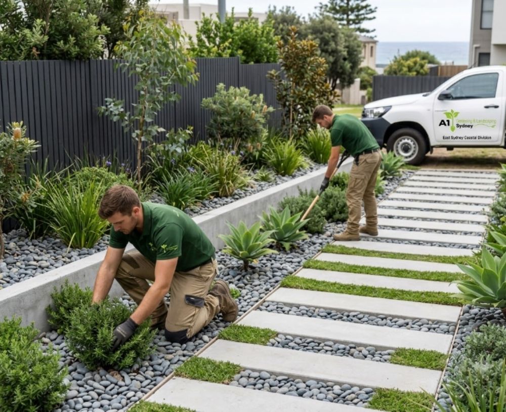 A1 team on a Eastlakes job, or a finished gardening result.