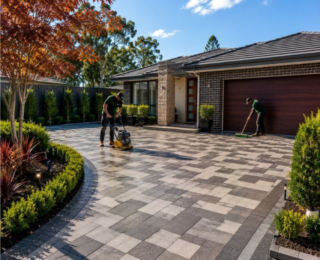 A1 team on a Blacktown job, or a finished paving result.