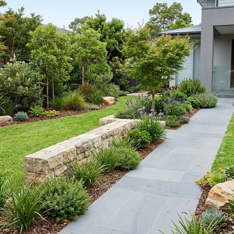 Hardscaping and softscaping combined in a Sydney residential garden